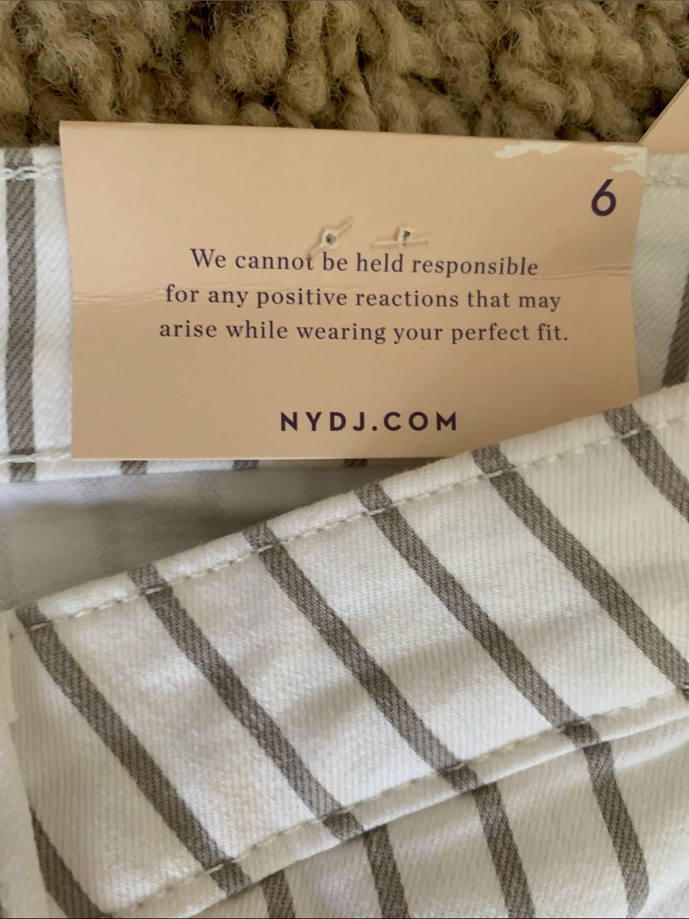 NYDJ Teresa Stripe Wide Leg Ankle hem - sz 6 - new with tags - Picture 12 of 12